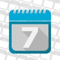 Date button, Calendar sign icon.7 day month symbol.