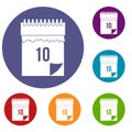 10 date calendar icons set Royalty Free Stock Photo