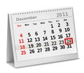 A date circled on a calendar with red ink. Royalty Free Stock Photo