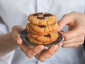 Date cookies held by a womans hand Royalty Free Stock Photo