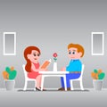 A date of a couple in love in a cafe