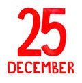 The date is December 25th written in red