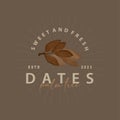 Date Fruit Logo, Elegant Minimalist Premium Design, Sweet Date Fruit Logo Templet Illustration