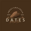 Date Fruit Logo, Elegant Minimalist Premium Design, Sweet Date Fruit Logo Templet Illustration