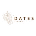 Date Fruit Logo, Elegant Minimalist Premium Design, Sweet Date Fruit Logo Templet Illustration