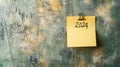2024 date handwritten in a text script with a black marker pen on paper note pad memo placed on a distressed wall background Royalty Free Stock Photo