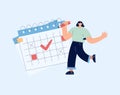 Date on Huge Calendar Planning Important Matter. .Time Management, Work Organization and Life Events Notification, Memo