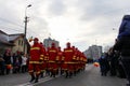 Romanian National Day military parade firefighters