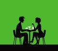 Date. Nice conversation. Boy and girl at the cafe table. Royalty Free Stock Photo