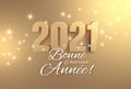 Full gold 2021 French New Year greeting card Royalty Free Stock Photo