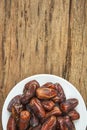 Date palm fruit or kurma , ramadan food , image Vintage style Royalty Free Stock Photo