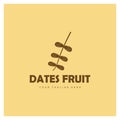 Date palm fruit plant logo design with leaves,seeds and date palm tree isolated background exotic organic plant Royalty Free Stock Photo