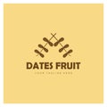 Date palm fruit plant logo design with leaves,seeds and date palm tree isolated background exotic organic plant Royalty Free Stock Photo