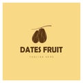 Date palm fruit plant logo design with leaves,seeds and date palm tree isolated background exotic organic plant Royalty Free Stock Photo