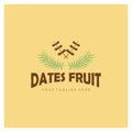 Date palm fruit plant logo design with leaves,seeds and date palm tree isolated background exotic organic plant Royalty Free Stock Photo