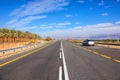 Date palm trees plantations. Israel agriculture. Highway along the Dead Sea coast on the Jordan border. Royalty Free Stock Photo