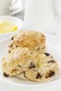 Date Scones with Butter Royalty Free Stock Photo