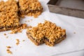 Date squares or Matrimonial cake a traditional Canadian baked dessert