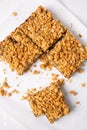 Date squares or Matrimonial cake a traditional Canadian baked dessert from above