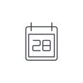 Date and time, calendar thin line icon. Linear vector symbol