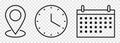 Date, time, location icon