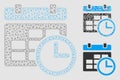 Date and Time Vector Mesh Wire Frame Model and Triangle Mosaic Icon Royalty Free Stock Photo