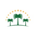 date tree fruit palm vector logo design