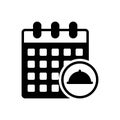 Black solid icon for Dated, agenda and calendar Royalty Free Stock Photo