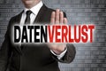 datenverlust (in german data loss) with matrix is shown by businessman