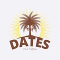 Minimalist Date Palm Logo Design Template Royalty Free Stock Photo