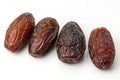 Dates arranged in a white bowl Royalty Free Stock Photo