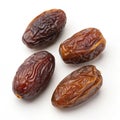 Dates arranged in a white bowl Royalty Free Stock Photo