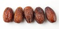 Dates arranged in a white bowl Royalty Free Stock Photo