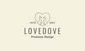 Dates dove with love lines logo symbol vector icon illustration graphic design Royalty Free Stock Photo