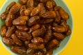 Dates. Dried date palm fruits. Healthy sweet food.