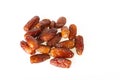 Dates fruits dried sweet isolated on white overhead shot