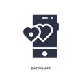 dating app icon on white background. Simple element illustration from love & wedding concept Royalty Free Stock Photo