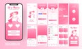 Dating app ui kit for responsive mobile app or website with different gui layout including user category, details, place and user