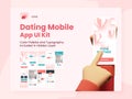 Dating App UI Kit for Responsive Mobile Application or Website with Multiple GUI Including Login, Sign Up, Place and User Profile