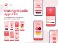 Dating App UI Kit for Responsive Mobile Application or Website with Multiple GUI Including Login, Sign Up, Place and User