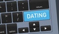 Dating button on keyboard Royalty Free Stock Photo