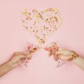 Dating and celebrate concept with confetti heart
