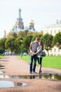 Dating couple near Church of the Savior on Blood