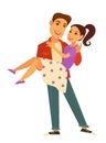 Dating couple romance and romantic love relationship vector flat woman man people Royalty Free Stock Photo