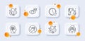 Dating, Dont touch and Stay home line icons pack. For web app. 3d glass buttons. Vector