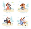 Dating, friendship, communication, family set