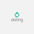 Dating logo feminine and modern heart communicating