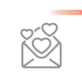 Dating, love letter line vector icon