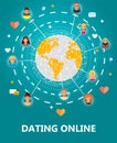 Dating online concept vector illustration