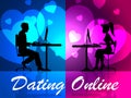 Dating Online Indicates Sweethearts Romance And Partner